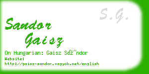 sandor gaisz business card